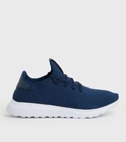 New Look Navy Knit Lace Up Trainers